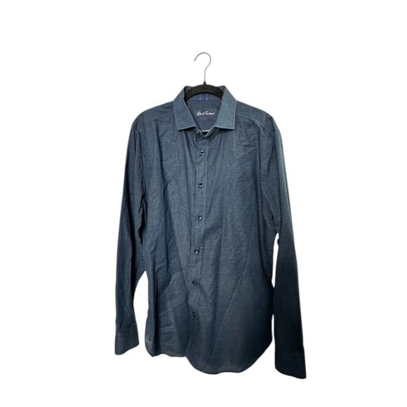 Robert Graham Tailored Fit Navy & White Polka Dot Button-Up Shirt Men's Size XL - Picture 1 of 6